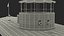 US Civil War Warship with Tower New Rigged