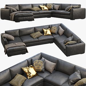 Modena Taper Arm U-Sofa Chaise Sectional Sofa