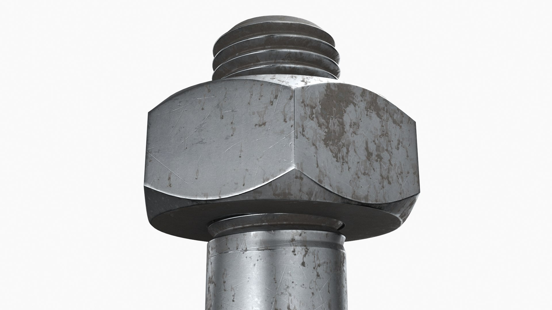 3D Model Rusted Steel Hex Bolt - TurboSquid 2116249