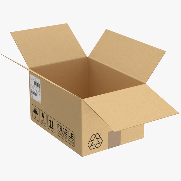 Detailed Open Cardboard Box model