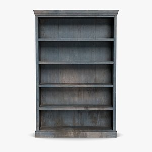 wooden cabinet - blue 03 3D