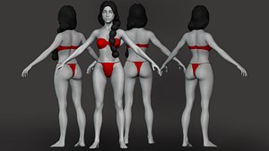 3D female basemesh model