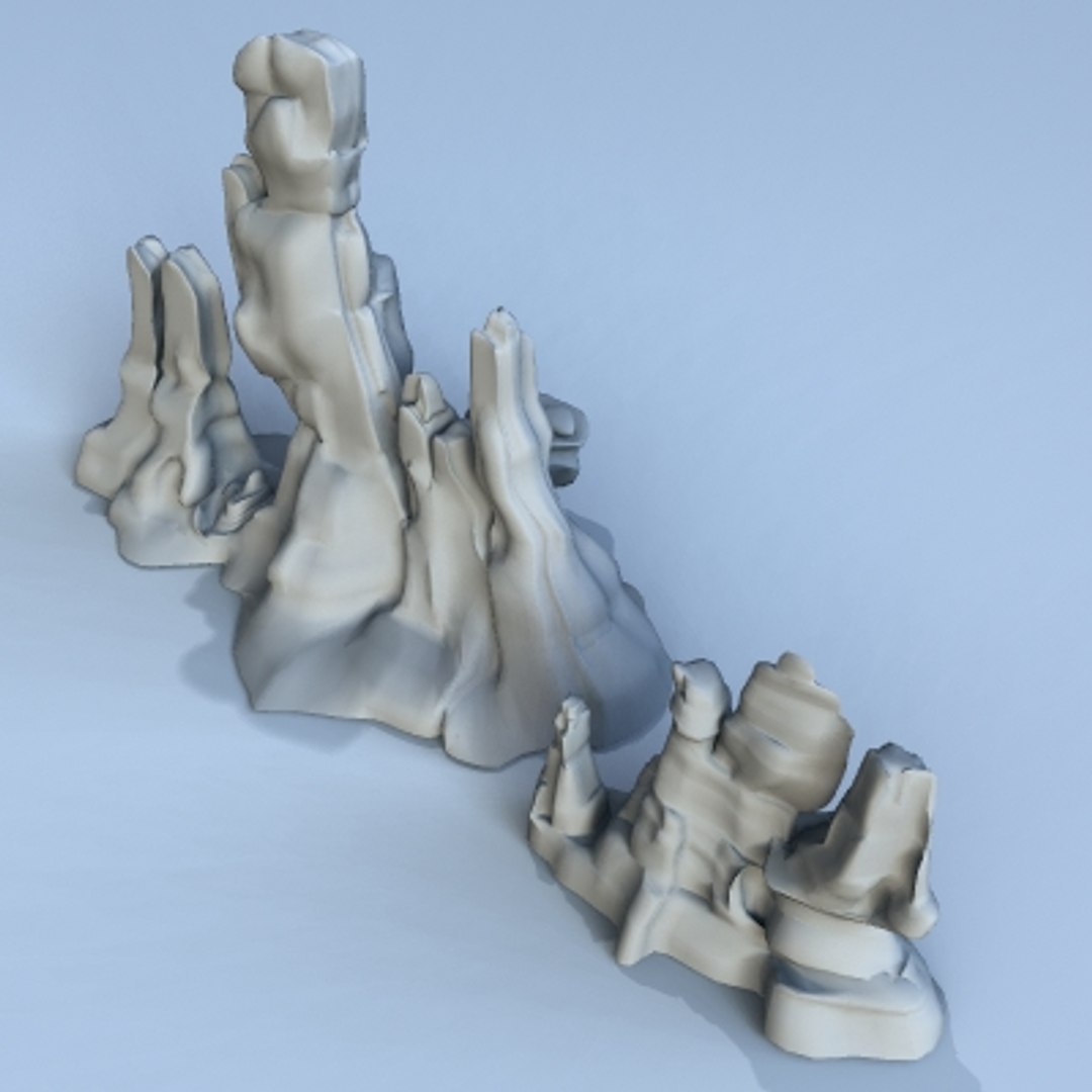 Alien Desert Terrain Rock 3d Model
