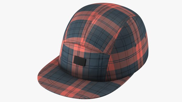 plaid 5 panel hat