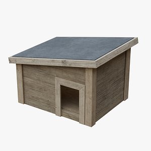 Wooden Kennel Dog House -Low Poly - SubD