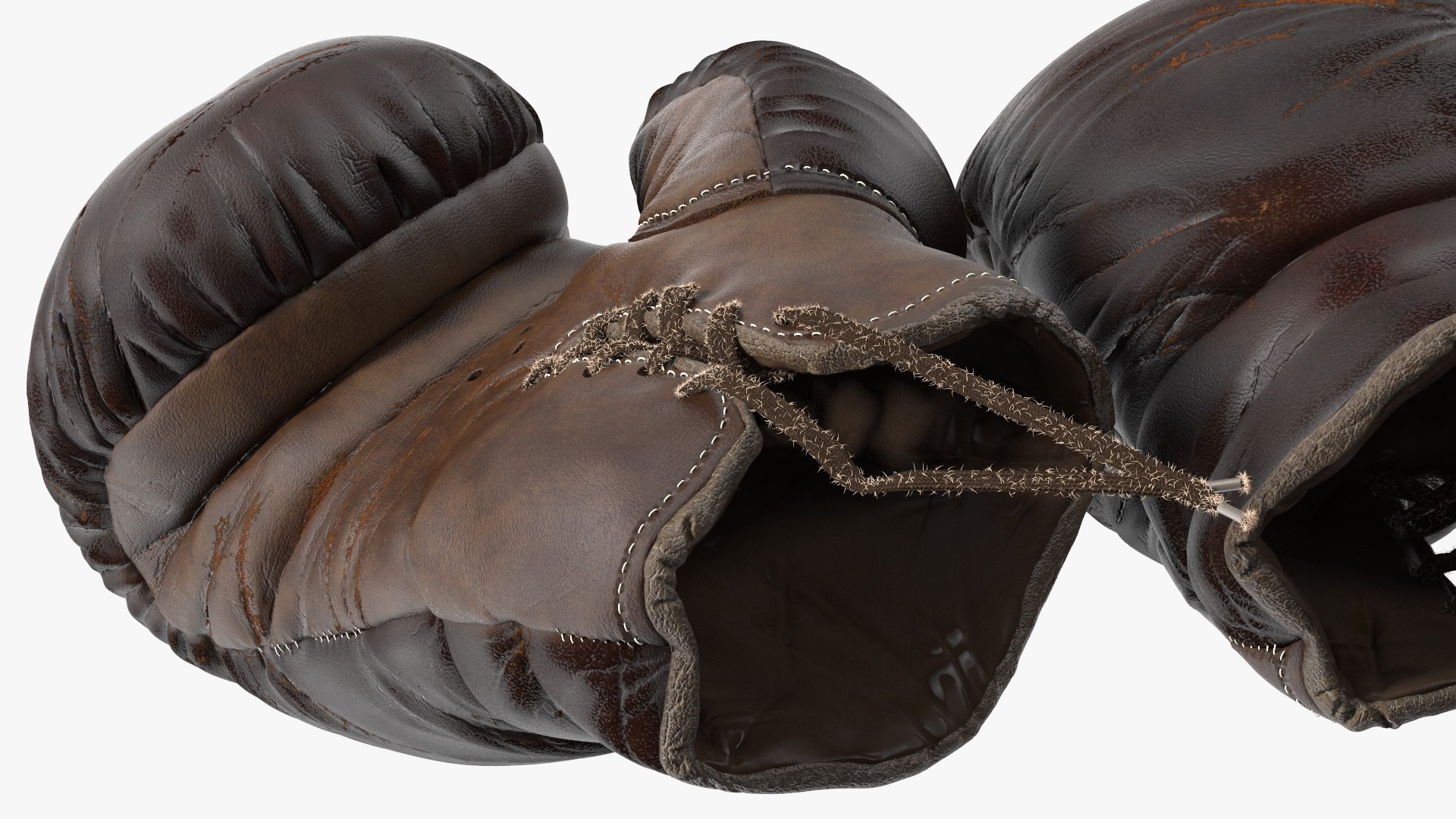 3D Old Brown Leather Boxing Gloves TurboSquid 1956165