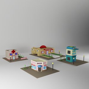 CARTOON BUILDING 3D model