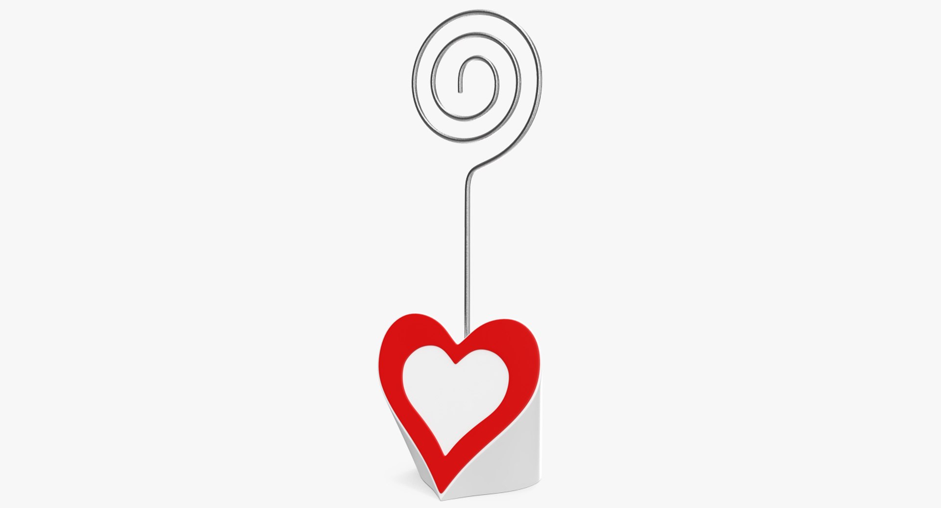 Heart Place Card Holder 3D Model 3D model preview