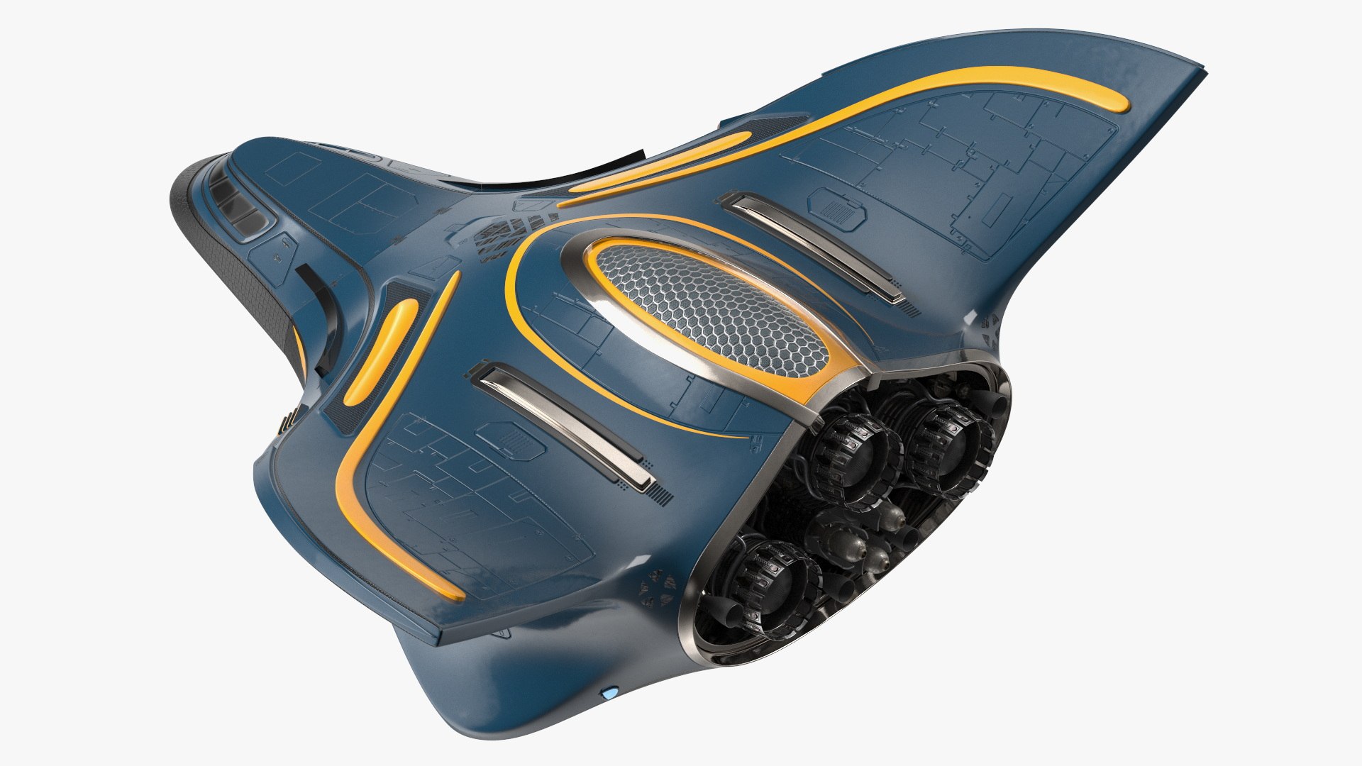 Shuttle Spacecraft Concept Dark Color 3D model preview