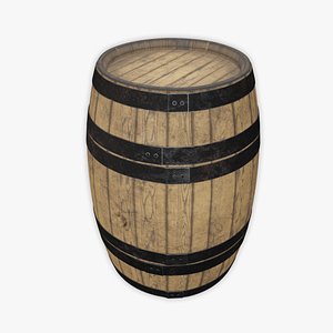 3D Old Wooden Barrel model