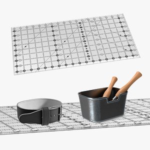 Leather Workshop with Belt Collection 3D model