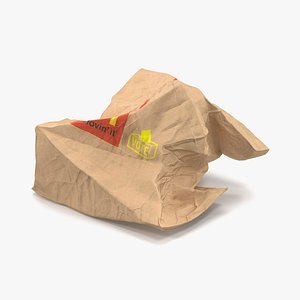 crumpled fast food paper bag max