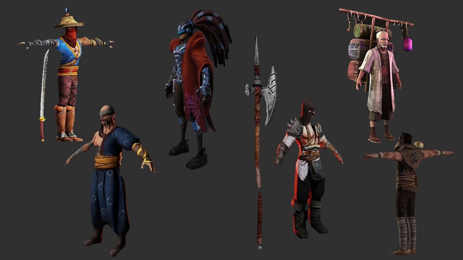 3D Japanese Warrior Character Collection model https://p.turbosquid.com/ts-thumb/sj/kIHJZS/pu/5/jpg/1776440786/1920x1080/fit_q87/347dc269a400fe6127130e4d12e581b7fe6d7fdd/5.jpg