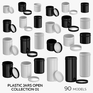3D Plastic Jars Open Collection 01 - 90 Models model