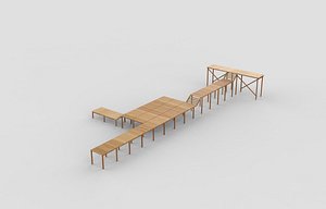 3D Wooden pier 3D model