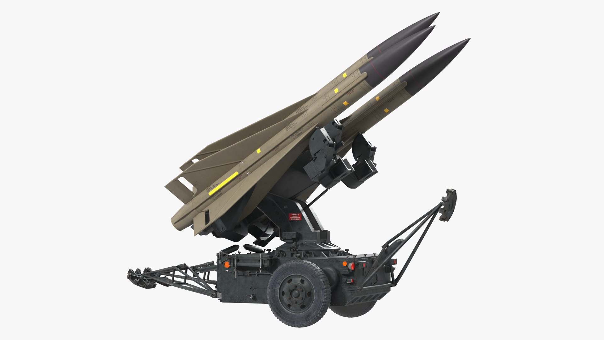 Dark Green MIM-23 HAWK Rigged for Maya 3D model preview