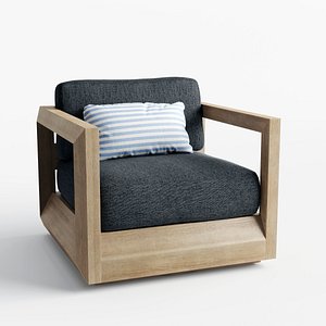 paloma teak lounge 3D model