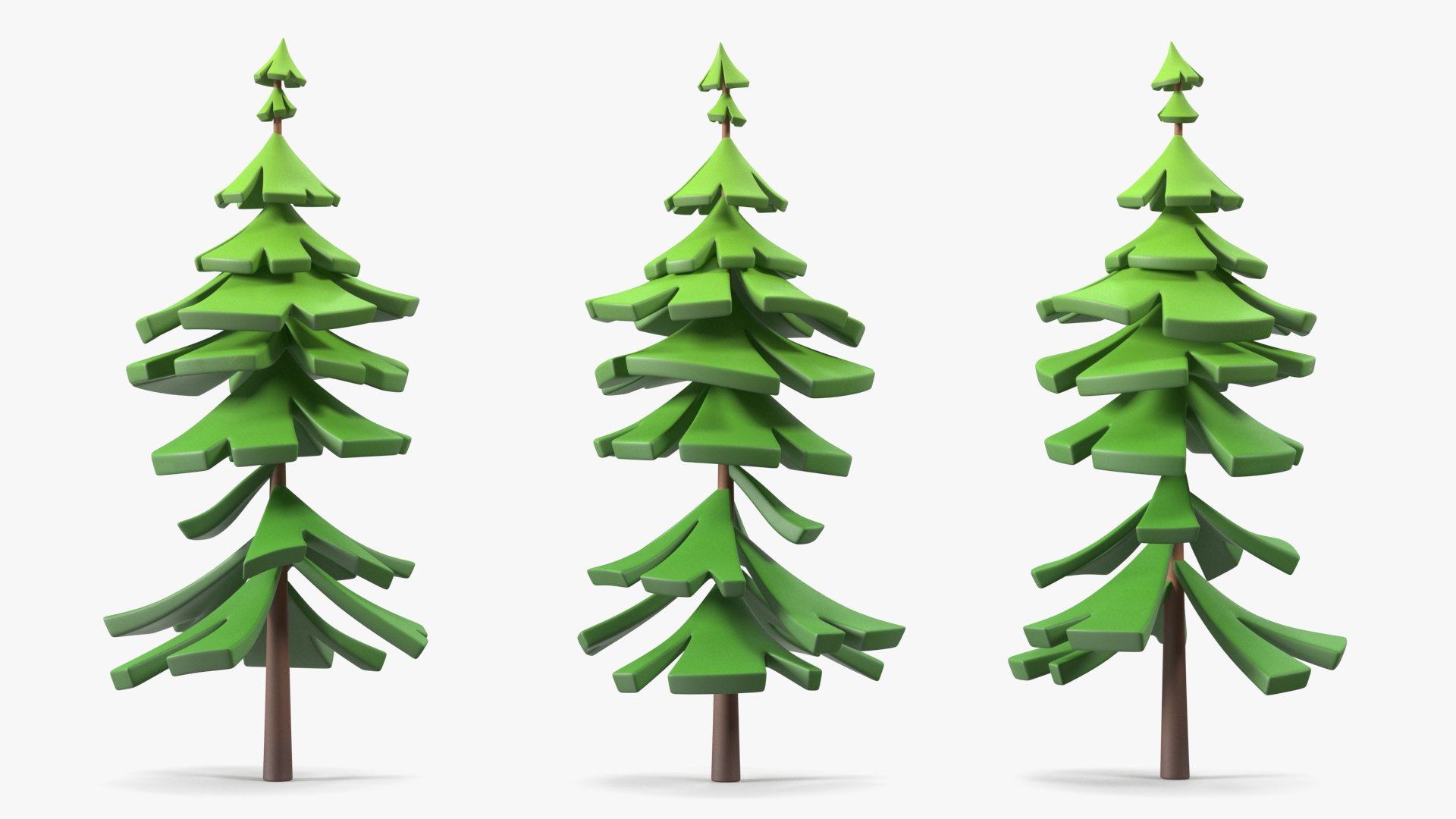 Cartoon Fur Tree Crooked Simple Coloring 3D model - TurboSquid 2169045