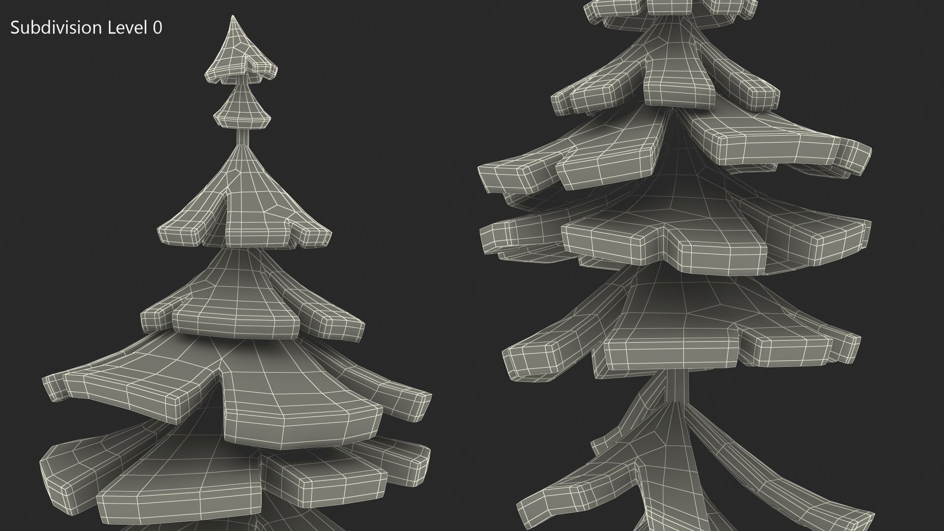 Cartoon Fur Tree Crooked Simple Coloring 3D model - TurboSquid 2169045