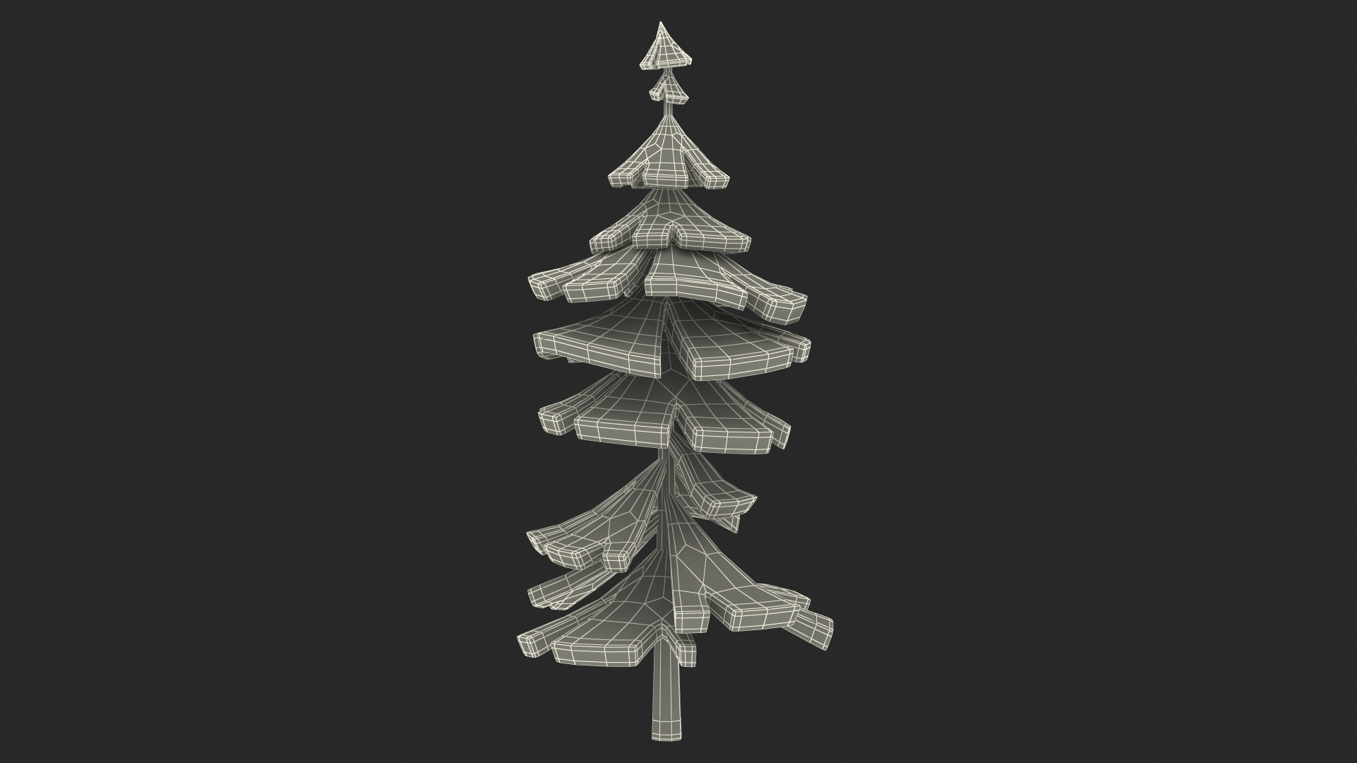 Cartoon Fur Tree Crooked Simple Coloring 3D model - TurboSquid 2169045