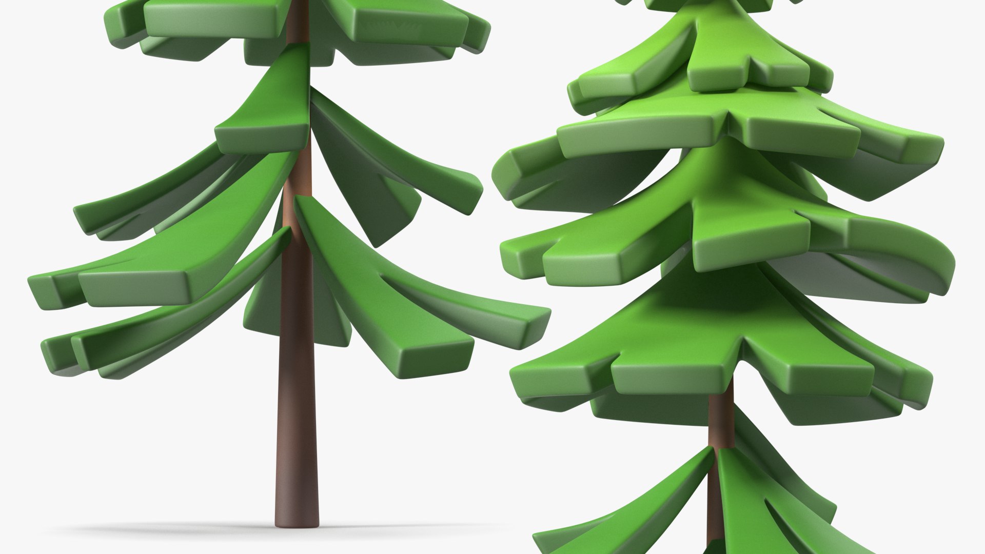 Cartoon Fur Tree Crooked Simple Coloring 3D model - TurboSquid 2169045