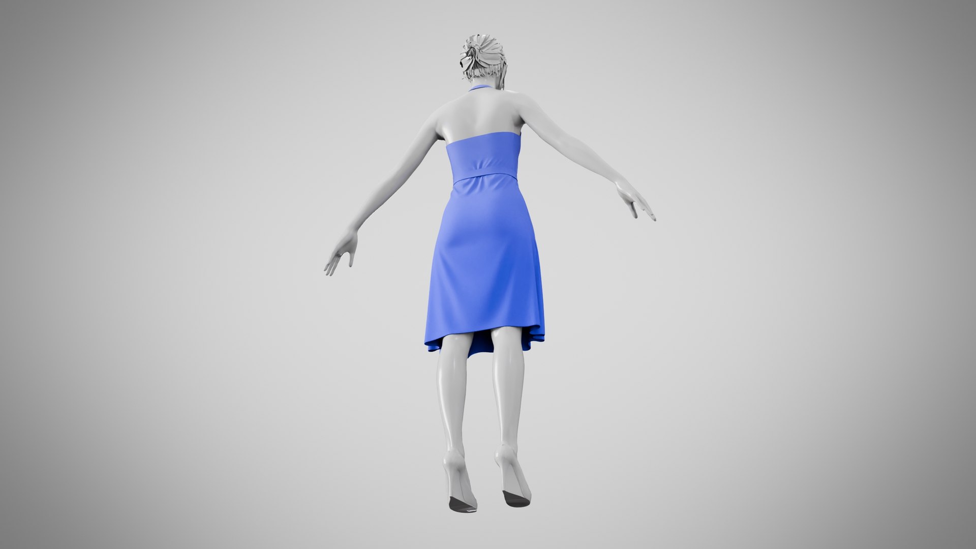 3D Dress 22 Very Light Blue Model - TurboSquid 2473533