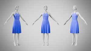 3D Dress 22 Very Light Blue model