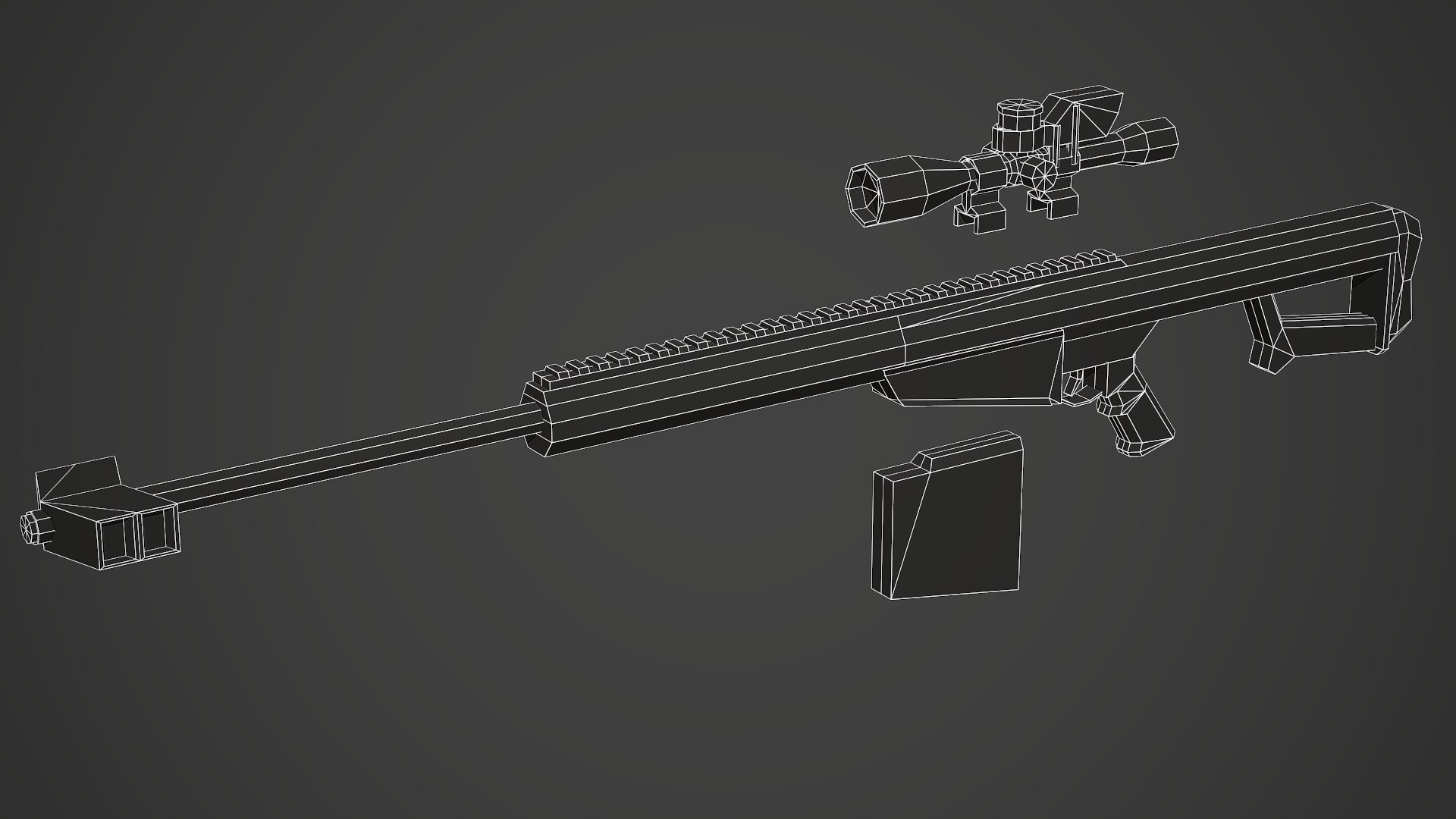 3D Model Stylized Barrett M82 Sniper Rifle Low Poly Mobile Ready ...