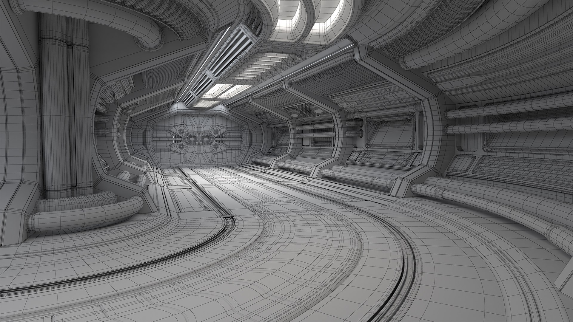 Sci Fi Modular Corridor 3D Model - TurboSquid 1704013