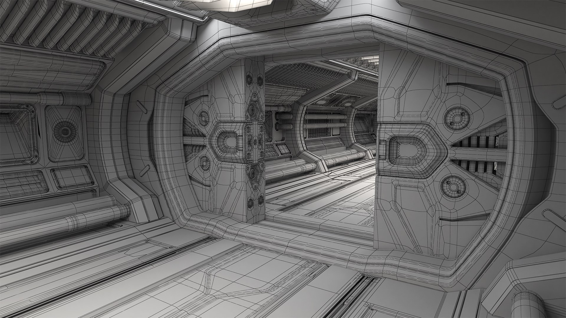Sci Fi Modular Corridor 3D Model - TurboSquid 1704013