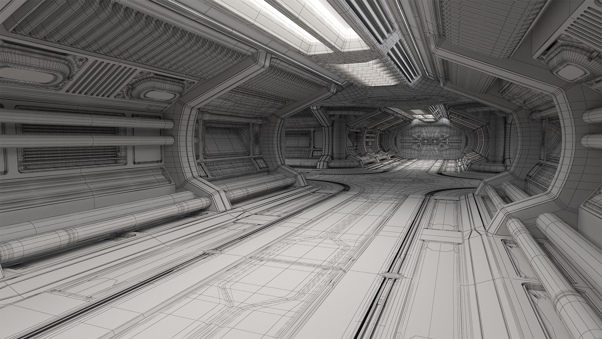 Sci Fi Modular Corridor 3D Model - TurboSquid 1704013