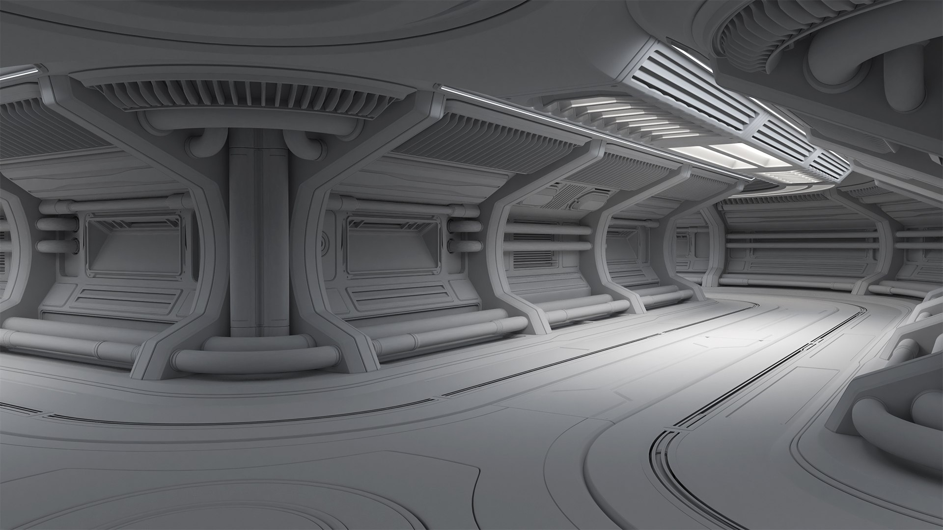 Sci Fi Modular Corridor 3D Model - TurboSquid 1704013