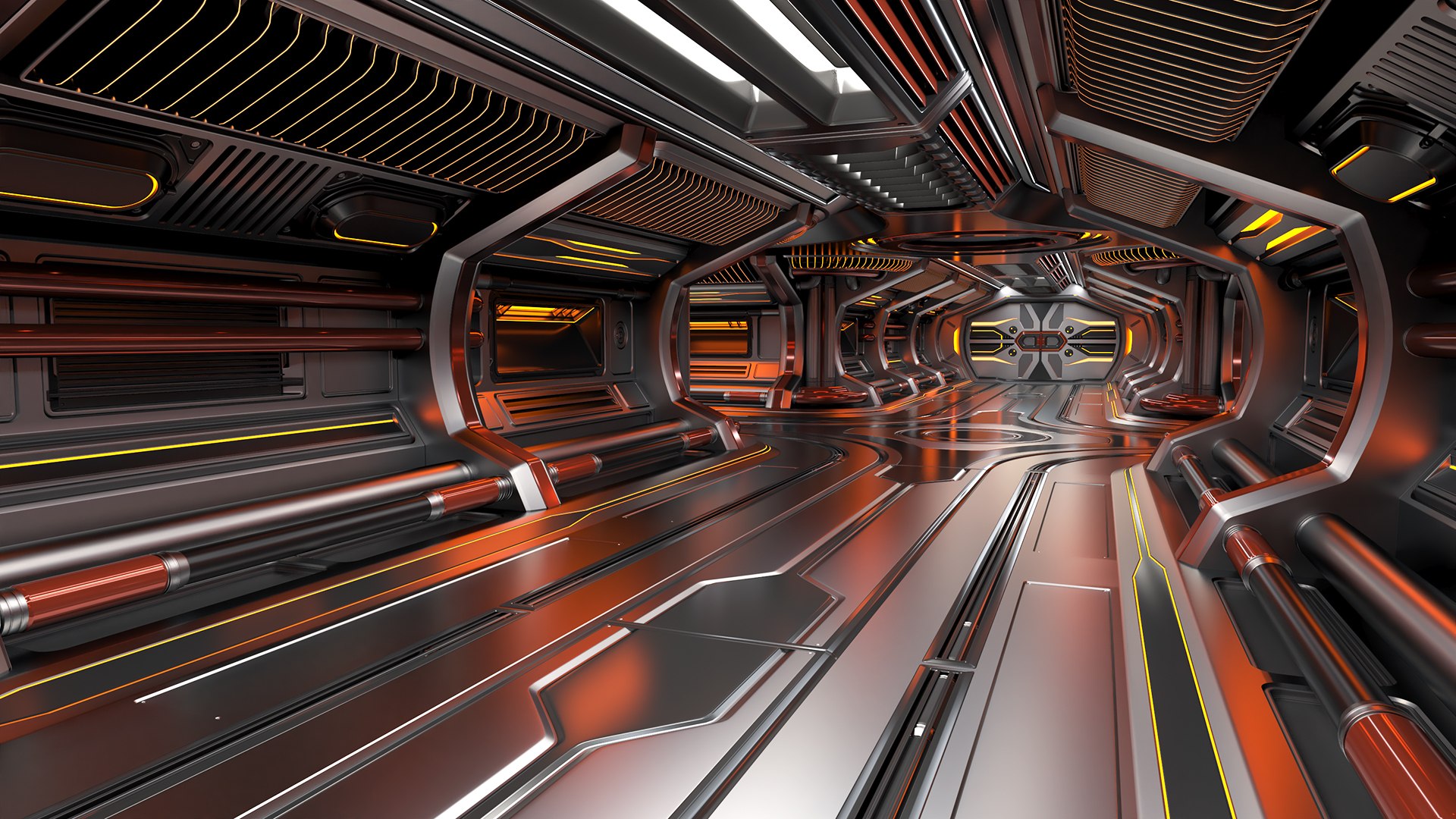 Sci Fi Modular Corridor 3D Model - TurboSquid 1704013