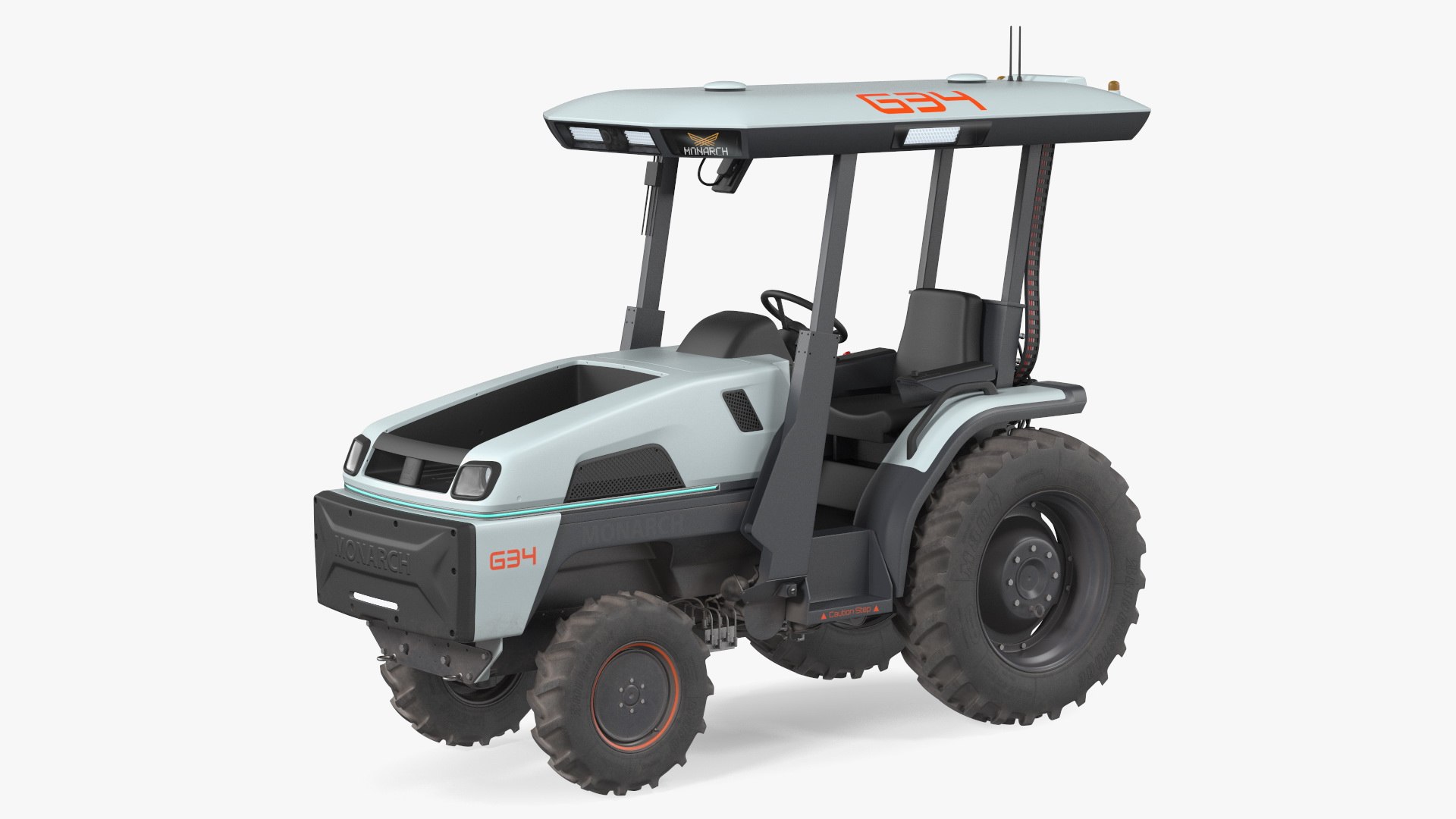Monarch MK V Electric Tractor Dusty Rigged 3D model preview