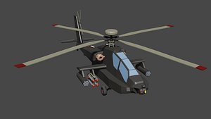 AH 64-D Apache Helicopter VR  AR 3D model