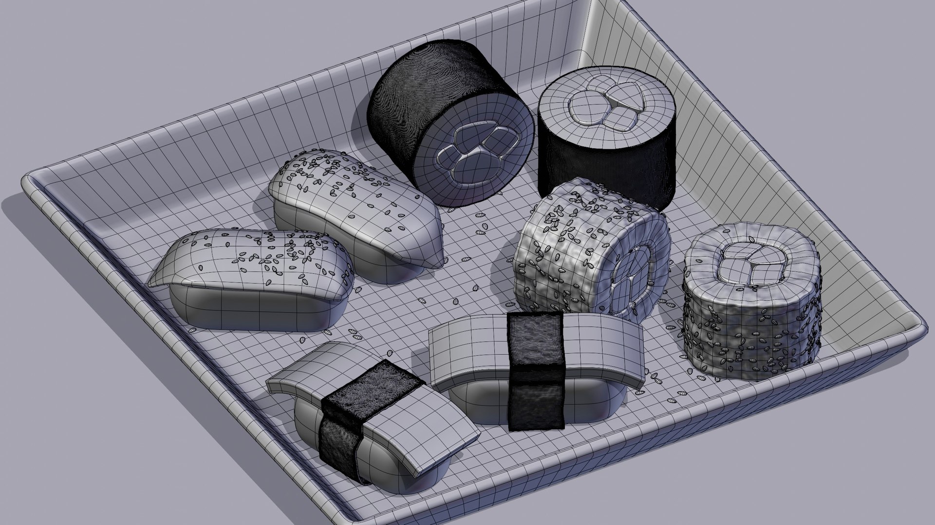 Blender Sushi 3D model https://p.turbosquid.com/ts-thumb/sk/IXSlvd/rG/wireframe1/jpg/1710182189/1920x1080/fit_q87/7418475ced1fe2cdbb9410e85e1ab8f45a27352f/wireframe1.jpg