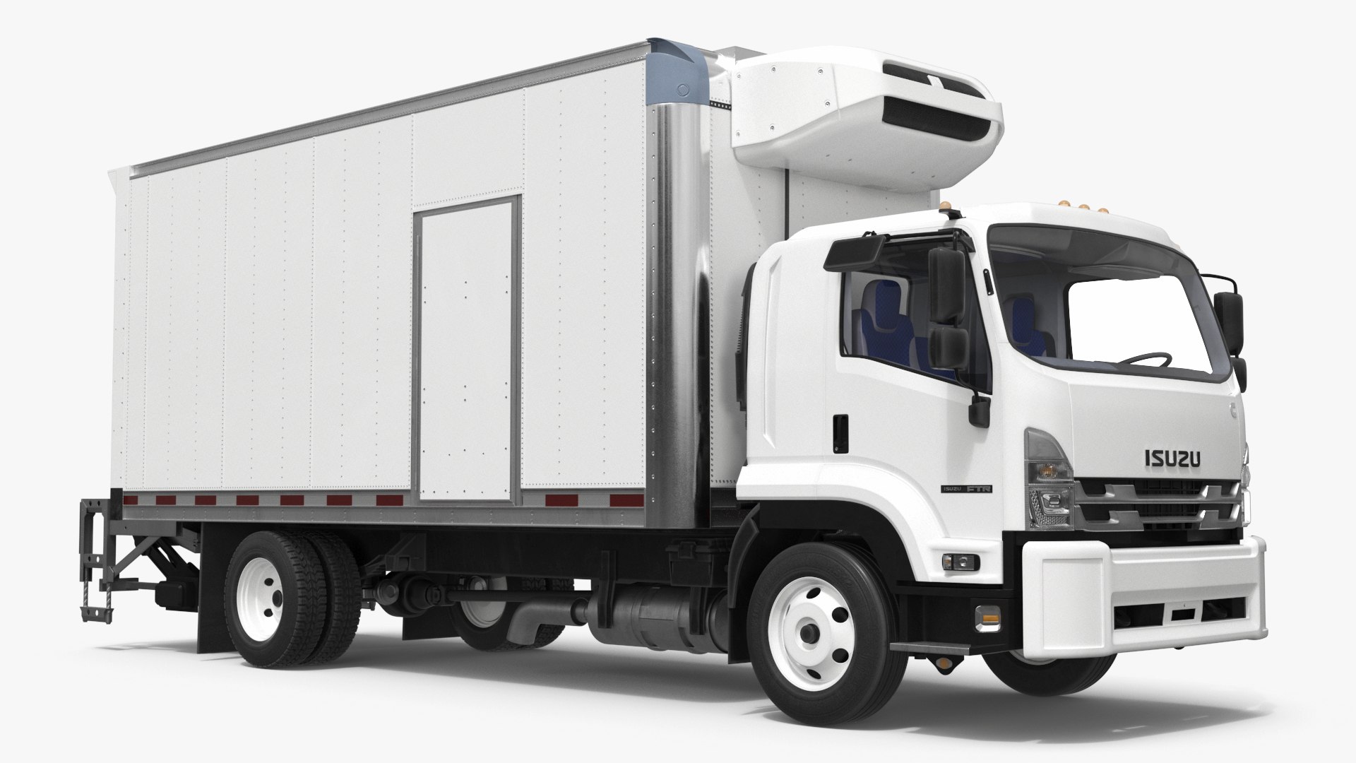 Isuzu FTR Vehicle Cargo Transporter 2025 White Simplified 3D model preview
