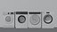 Washing Machine - Dryer - Laundry Low Poly 3D model