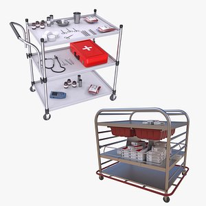 Medical Cart Collection 3D model