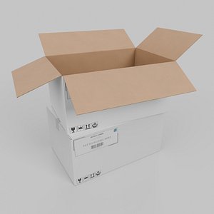 3D model White Cardboard Box R-463 - Rigged and Customizable