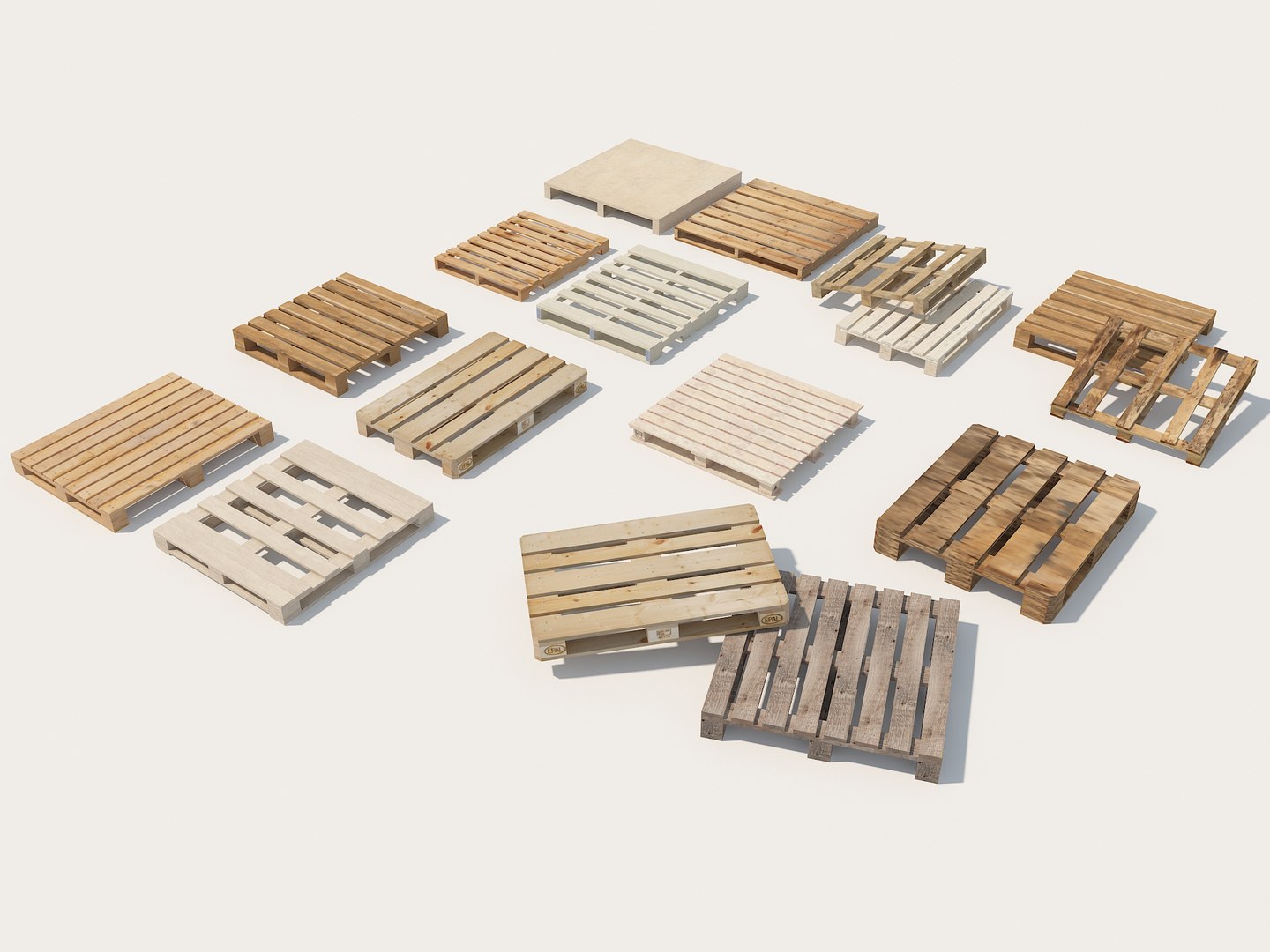 3D Logistics Wooden Pallet Cargo Pallet Freight Packaging Goods ...