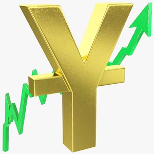 3D graph yuan symbol rising