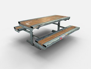 3d skate park bench pbr model