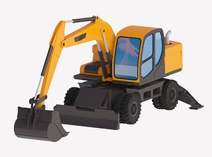 Excavator Construction Loader DX140W 3D