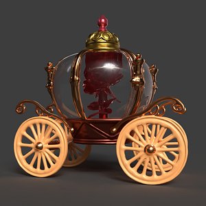 Chinese Ancient Carriage with red rose Figure 3D