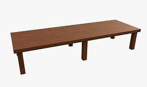 3D Big Wood Table model