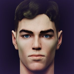 Slavic realistic male head 3D