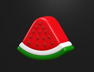 Cartoon Watermelon Slice 3D