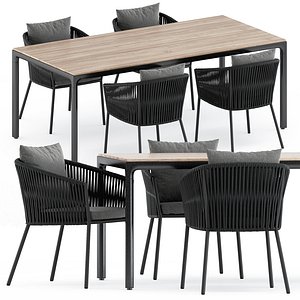 3D model Porto Dining Chair and Illum table
