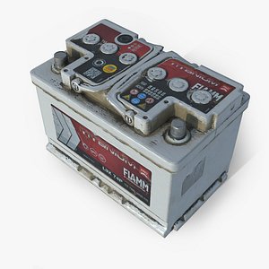 3D model Car Battery Old Dirty